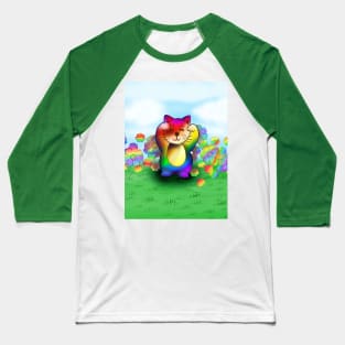 Cute rainbow lucky cat Baseball T-Shirt